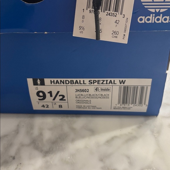 Adidas Women’s Handball Spezial Metallic Black and Blue Sneakers - Picture 2 of 7
